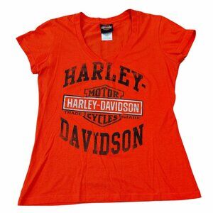 Harley Davidson Whiskey River Texarkana, USA V-Neck T-Shirt Women's Small